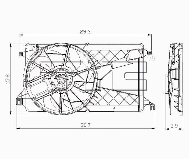TYC Dual Radiator and Condenser Fan Assembly 621270
