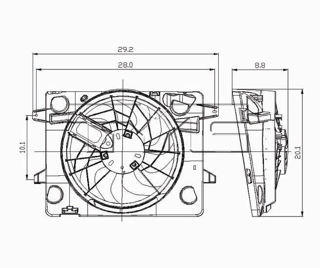 TYC Dual Radiator and Condenser Fan Assembly 621290