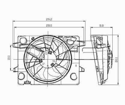 TYC Dual Radiator and Condenser Fan Assembly 621290