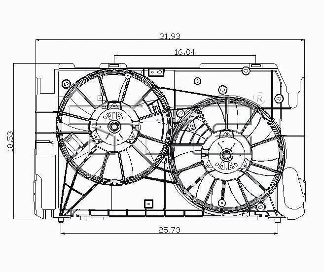 TYC Dual Radiator and Condenser Fan Assembly 621320