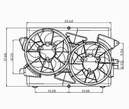 TYC Dual Radiator and Condenser Fan Assembly 621330