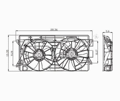 TYC Dual Radiator and Condenser Fan Assembly 621350