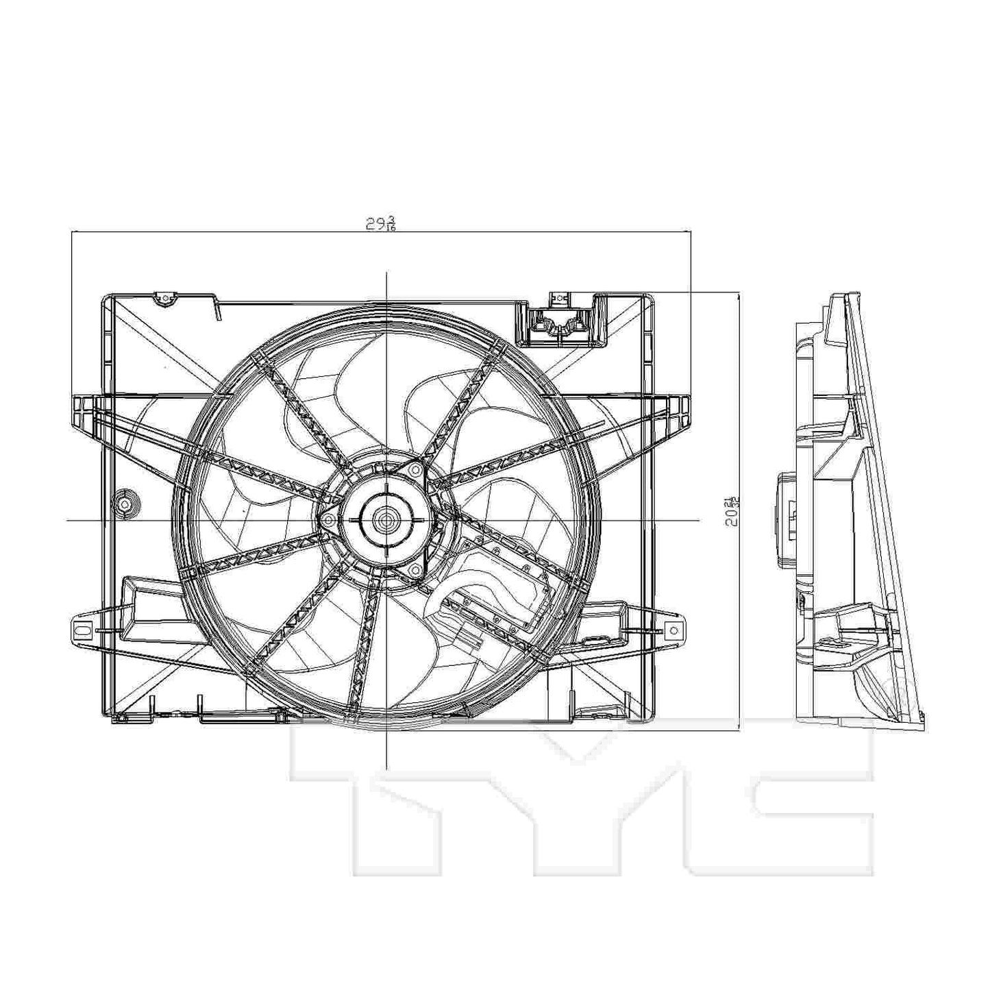 TYC Dual Radiator and Condenser Fan Assembly 621380CU