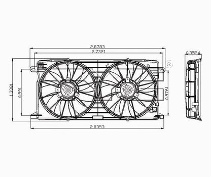TYC Dual Radiator and Condenser Fan Assembly 621390