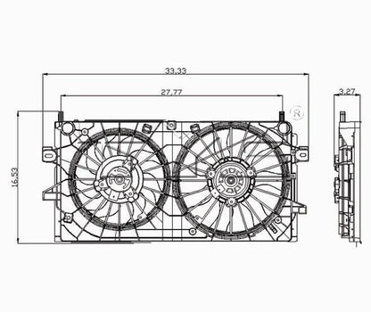 TYC Dual Radiator and Condenser Fan Assembly 621420