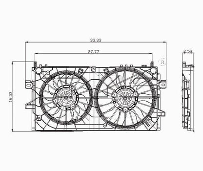 TYC Dual Radiator and Condenser Fan Assembly 621430