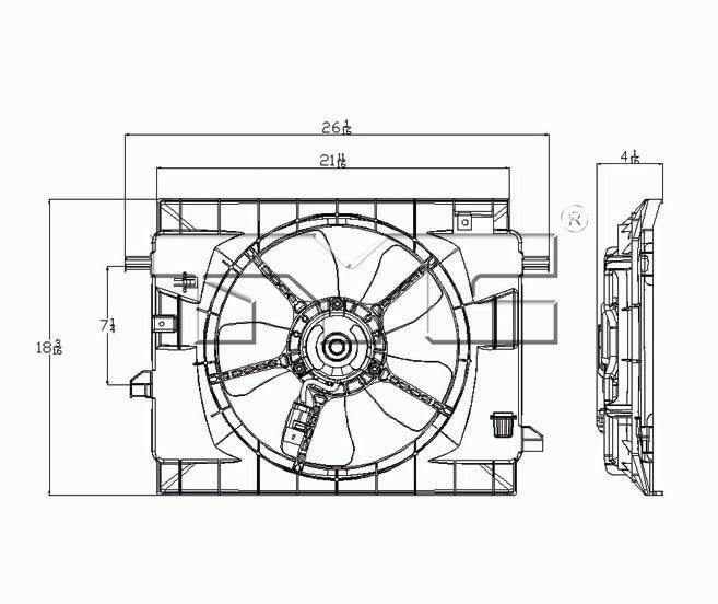 TYC Dual Radiator and Condenser Fan Assembly 621450