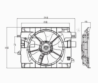 TYC Dual Radiator and Condenser Fan Assembly 621450