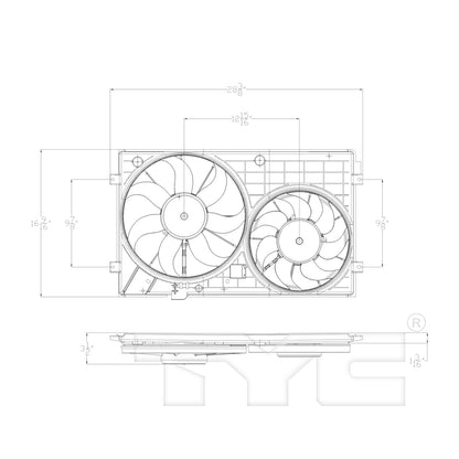 TYC Dual Radiator and Condenser Fan Assembly 621490