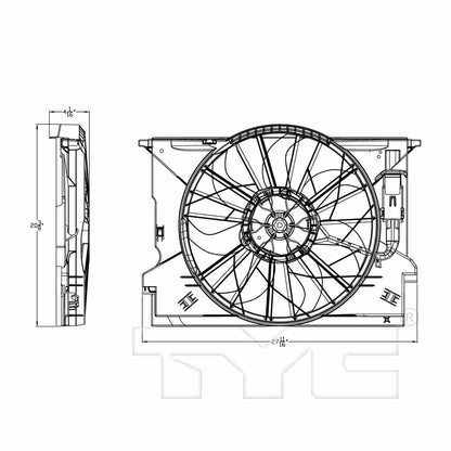 TYC Dual Radiator and Condenser Fan Assembly 621510