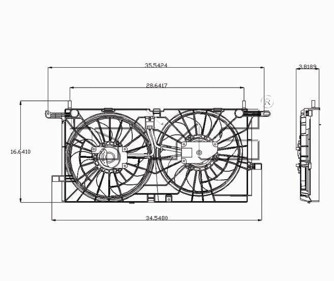 TYC Dual Radiator and Condenser Fan Assembly 621530