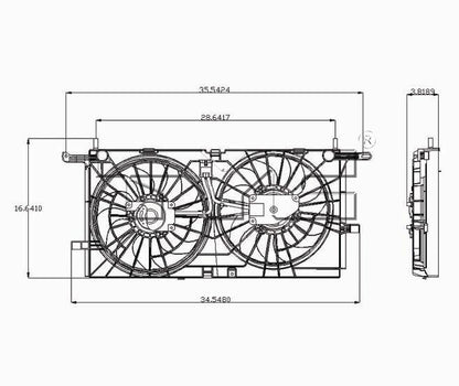 TYC Dual Radiator and Condenser Fan Assembly 621530