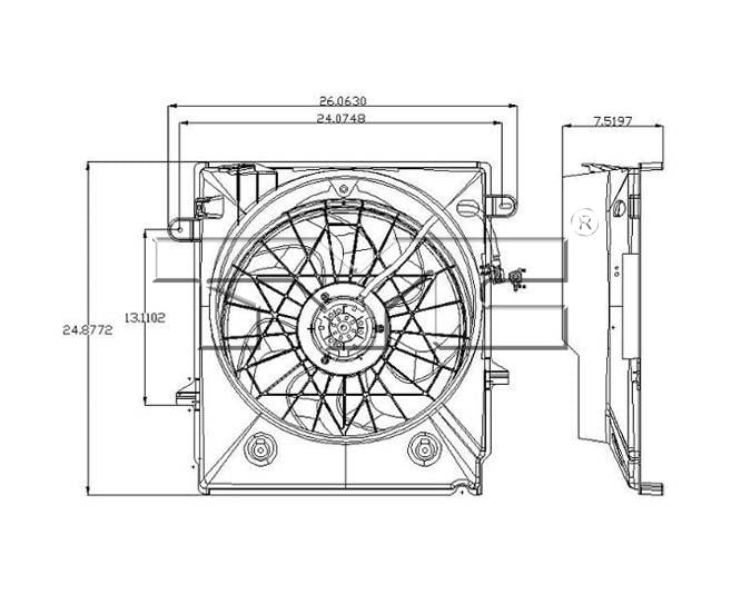 TYC Dual Radiator and Condenser Fan Assembly 621550 image 2