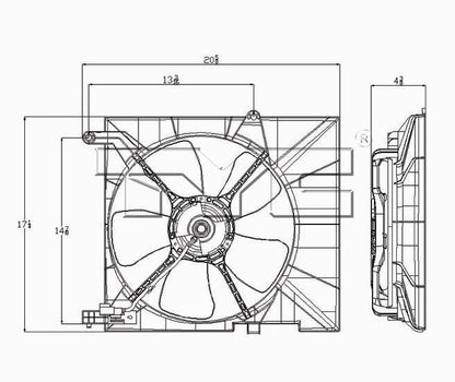 TYC Dual Radiator and Condenser Fan Assembly 621590