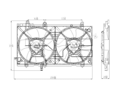 TYC Dual Radiator and Condenser Fan Assembly 621630