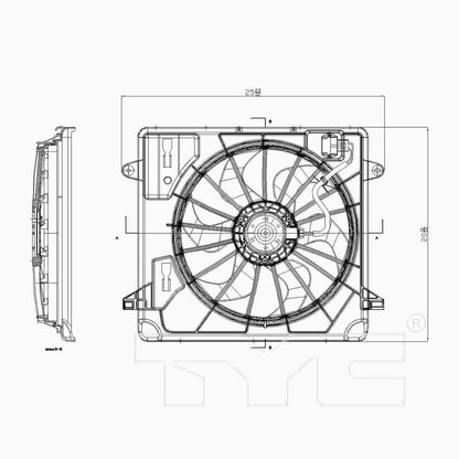 TYC Dual Radiator and Condenser Fan Assembly 621680