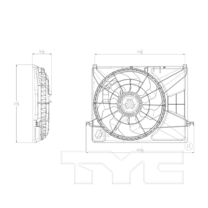TYC Dual Radiator and Condenser Fan Assembly 621720