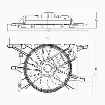 TYC Dual Radiator and Condenser Fan Assembly 621830