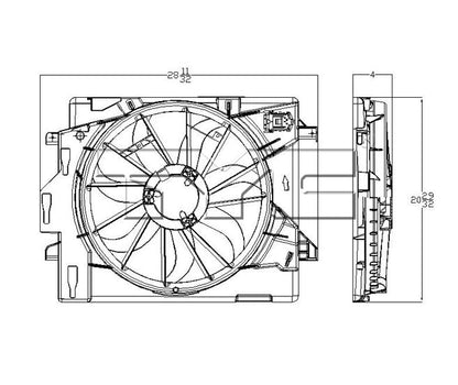 TYC Dual Radiator and Condenser Fan Assembly 621860