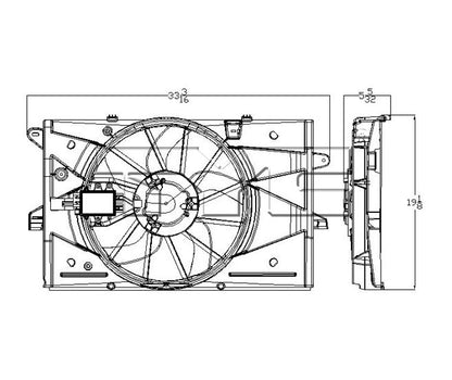 TYC Dual Radiator and Condenser Fan Assembly 621890