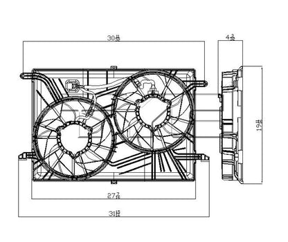TYC Dual Radiator and Condenser Fan Assembly 621930