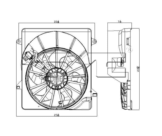 TYC Dual Radiator and Condenser Fan Assembly 621940