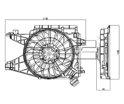 TYC Dual Radiator and Condenser Fan Assembly 621950