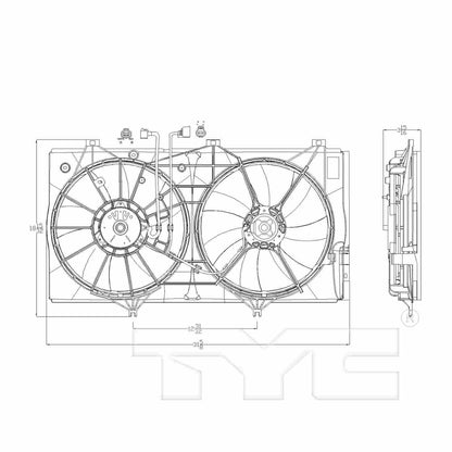 TYC Dual Radiator and Condenser Fan Assembly 622050