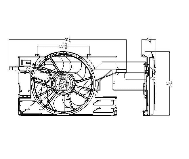TYC Engine Cooling Fan Motor