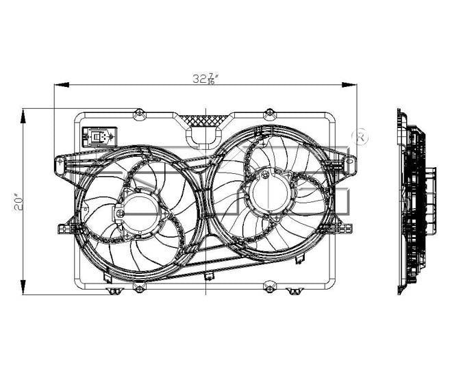 TYC Dual Radiator and Condenser Fan Assembly 622120