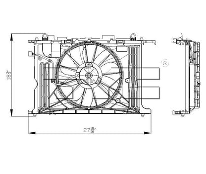 TYC Dual Radiator and Condenser Fan Assembly 622130