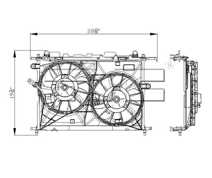 TYC Dual Radiator and Condenser Fan Assembly 622170
