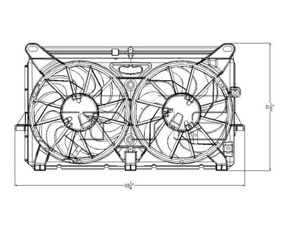 TYC Dual Radiator and Condenser Fan Assembly 622210