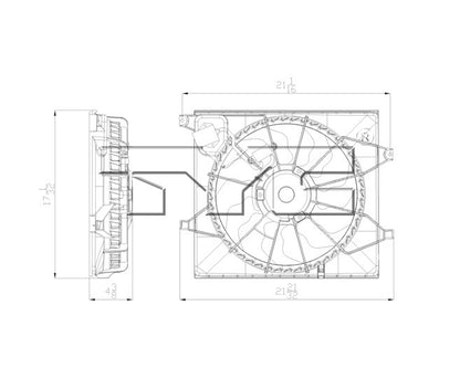 TYC Dual Radiator and Condenser Fan Assembly 622240