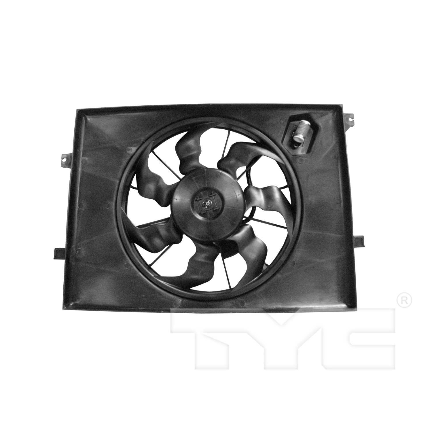 TYC Dual Radiator and Condenser Fan Assembly  top view frsport 622250