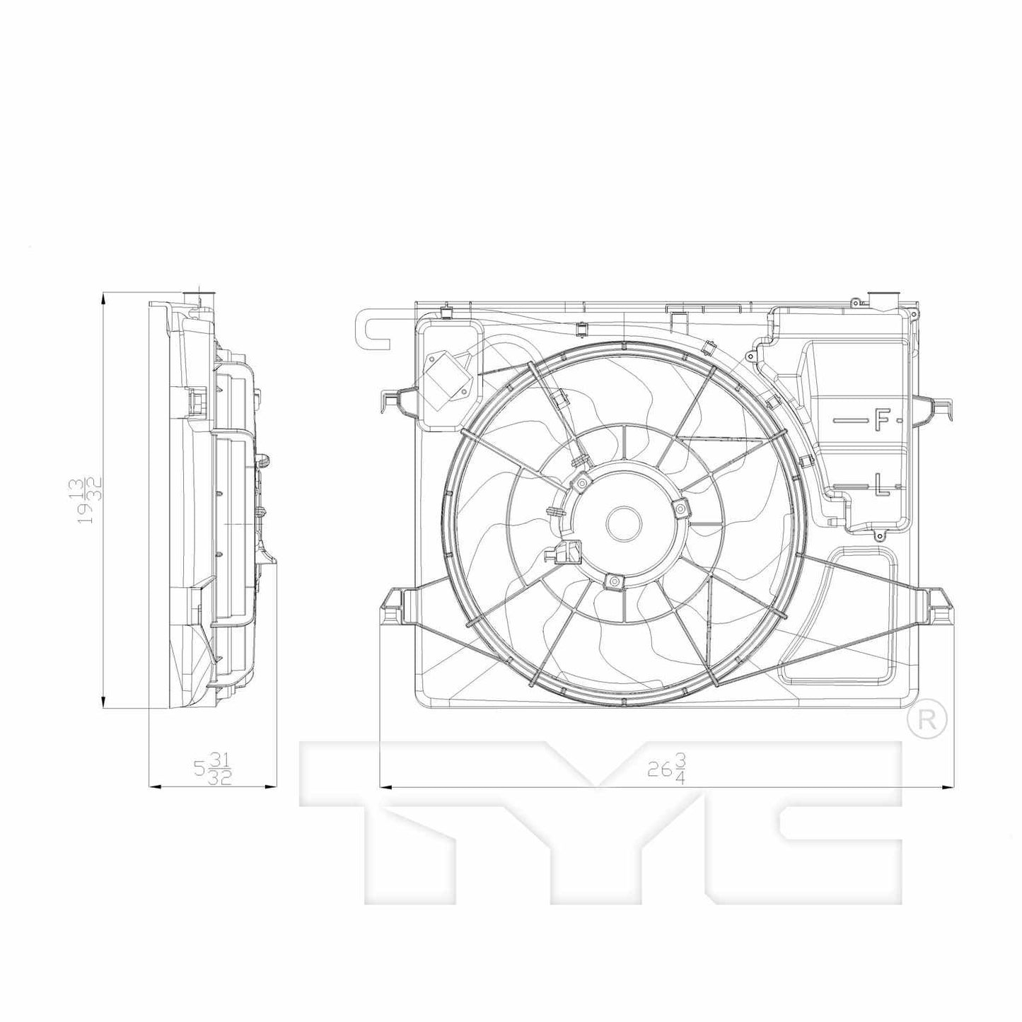 TYC Dual Radiator and Condenser Fan Assembly 622280