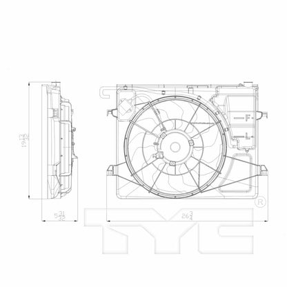 TYC Dual Radiator and Condenser Fan Assembly 622280