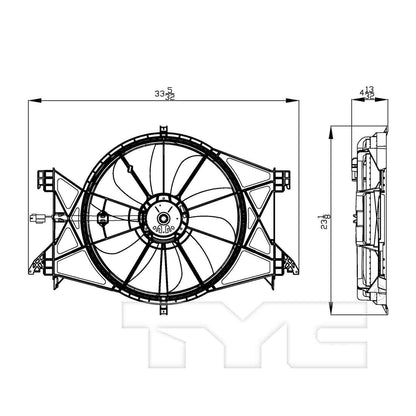 TYC Dual Radiator and Condenser Fan Assembly 622360