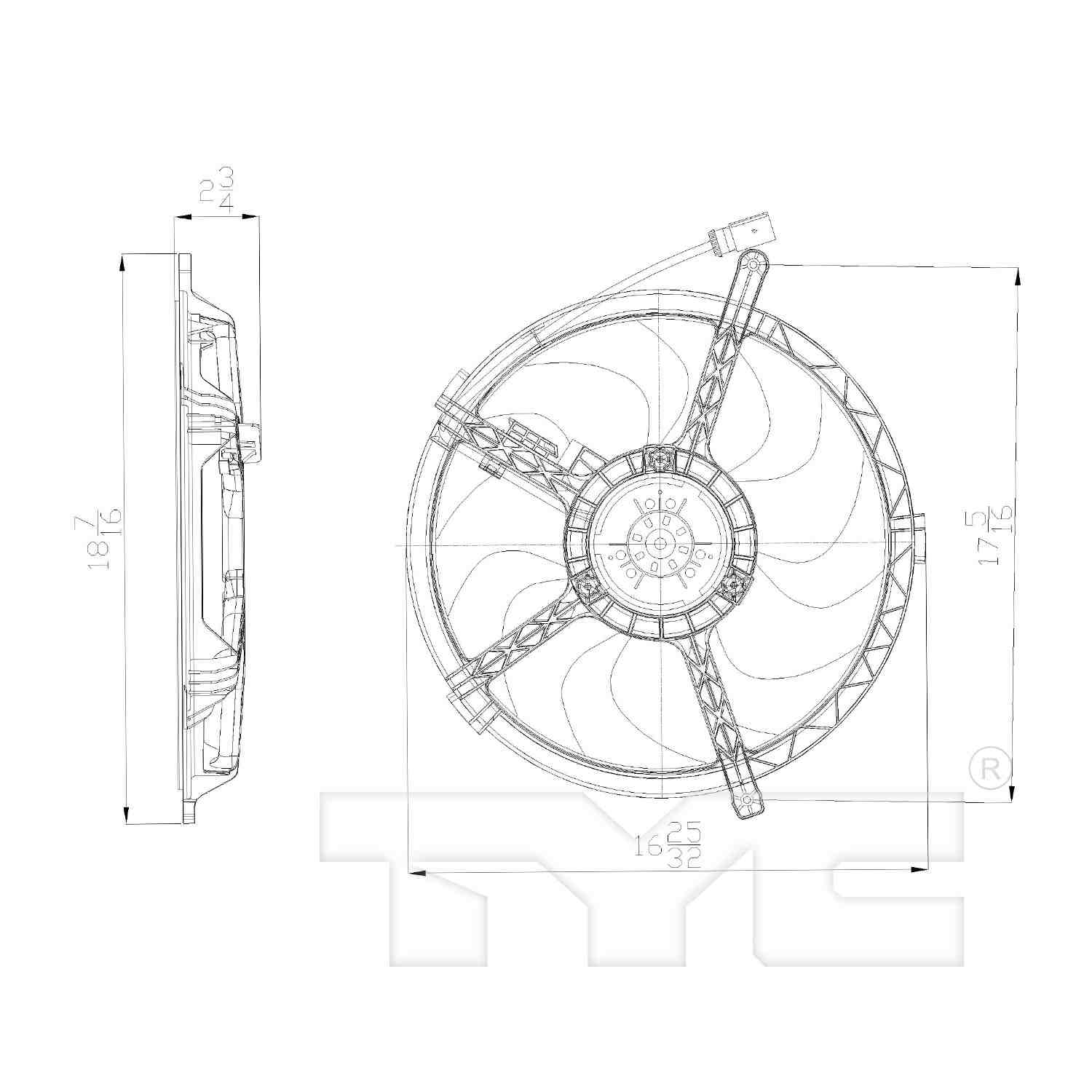 TYC Engine Cooling Fan Assembly 622490