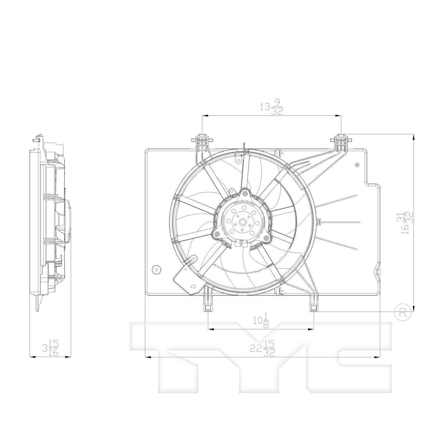 TYC Engine Cooling Fan Assembly 622500