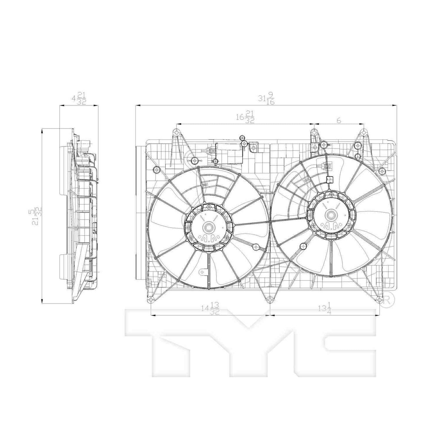 TYC Engine Cooling Fan Assembly 622510