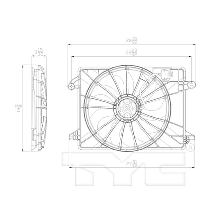 TYC Dual Radiator and Condenser Fan Assembly 622550