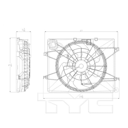 TYC Dual Radiator and Condenser Fan Assembly 622630