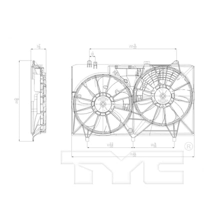TYC Dual Radiator and Condenser Fan Assembly 622680