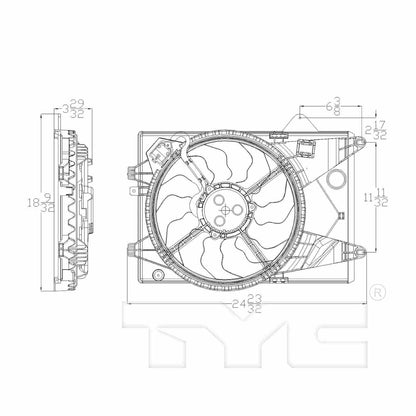TYC Dual Radiator and Condenser Fan Assembly 622840