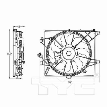 TYC Dual Radiator and Condenser Fan Assembly 623060