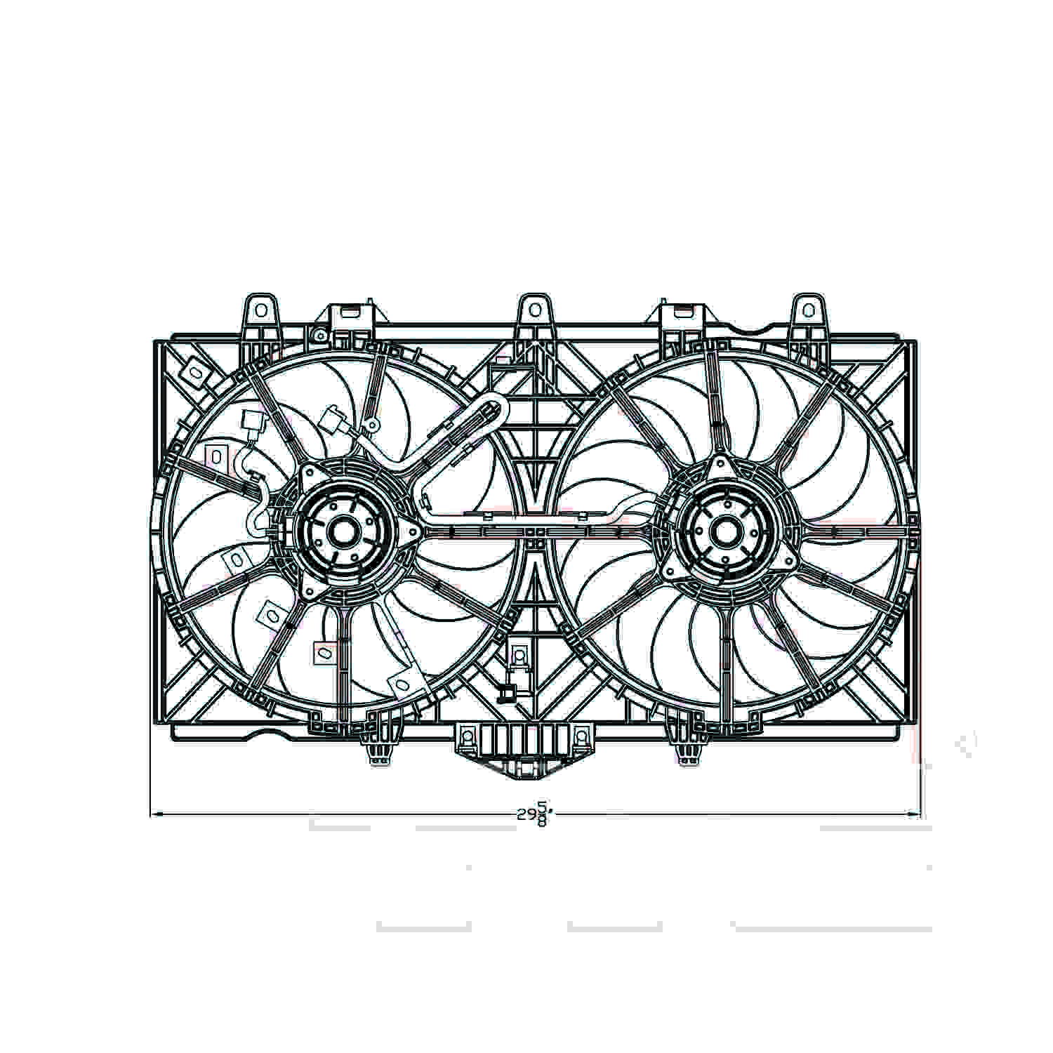 TYC Dual Radiator and Condenser Fan Assembly