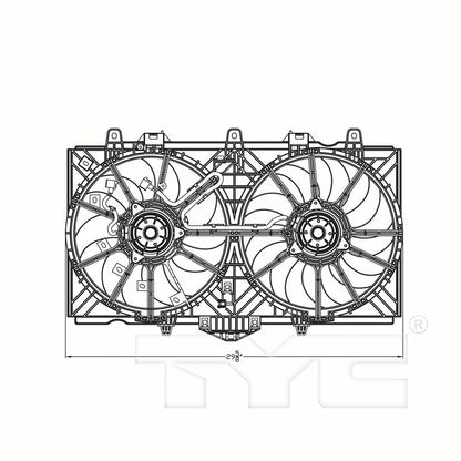 TYC Dual Radiator and Condenser Fan Assembly