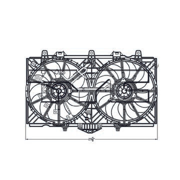 TYC Dual Radiator and Condenser Fan Assembly