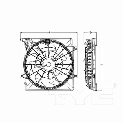 TYC Dual Radiator and Condenser Fan Assembly 623110